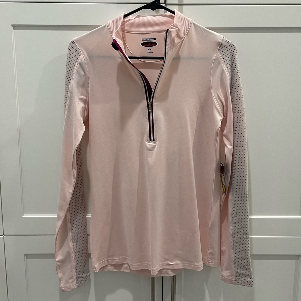 BNWT BOLLE PINK QUARTER ZIP TOP